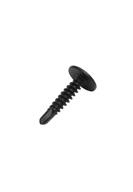 Black wafer head self drilling screw