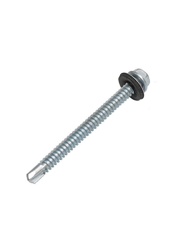 Blue zinc hex head self drilling screw with rubber waher1