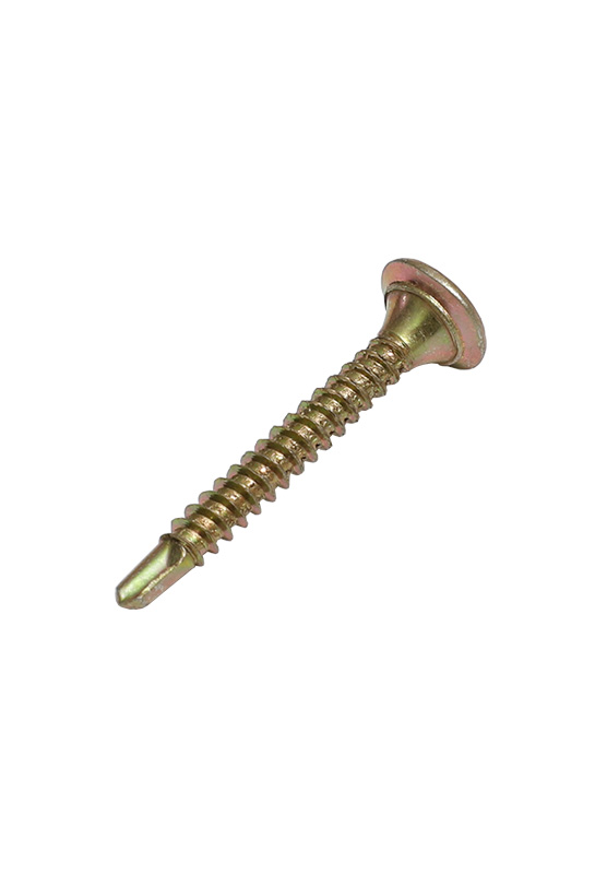 Yellow zinc bugle head self drilling screw with ribs